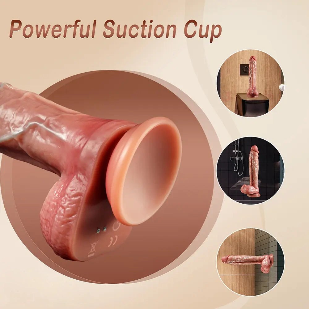 Flesh tone realistic silicone dildo with suction cup, photo 11