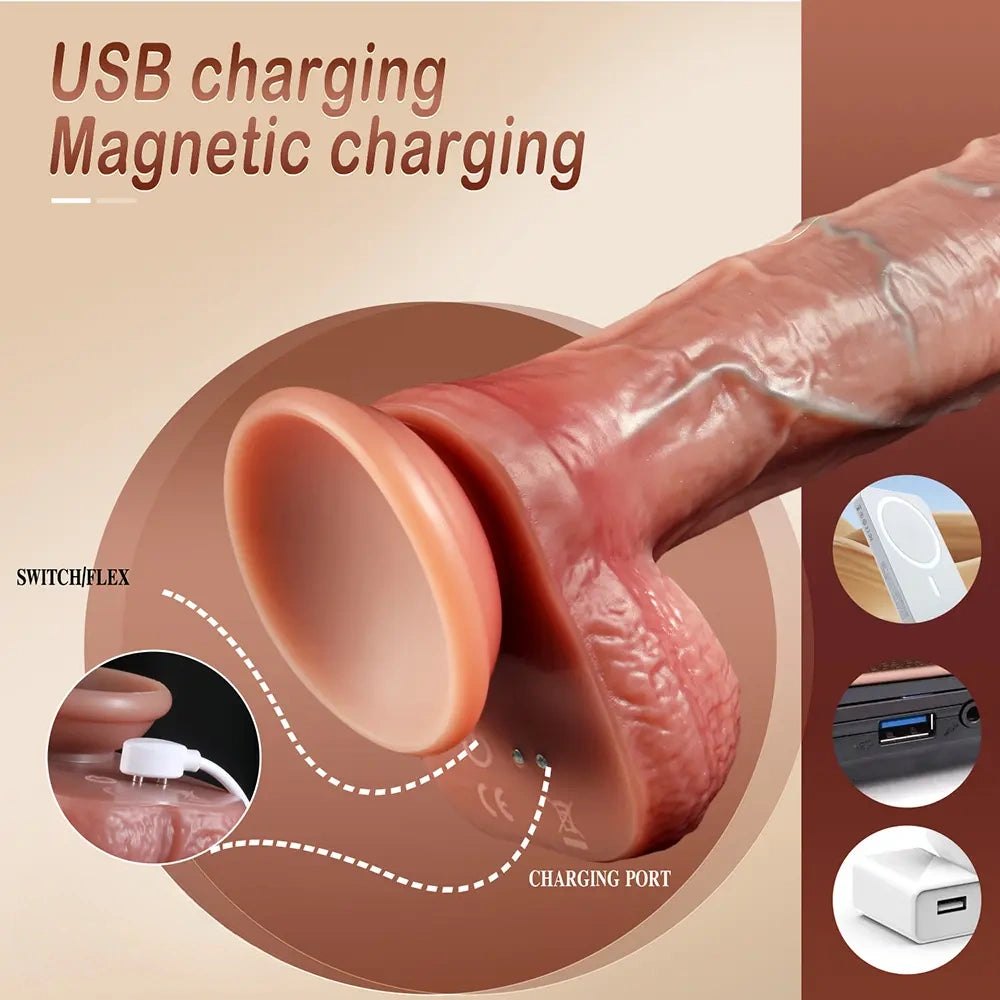Flesh tone realistic silicone dildo with suction cup, photo 14