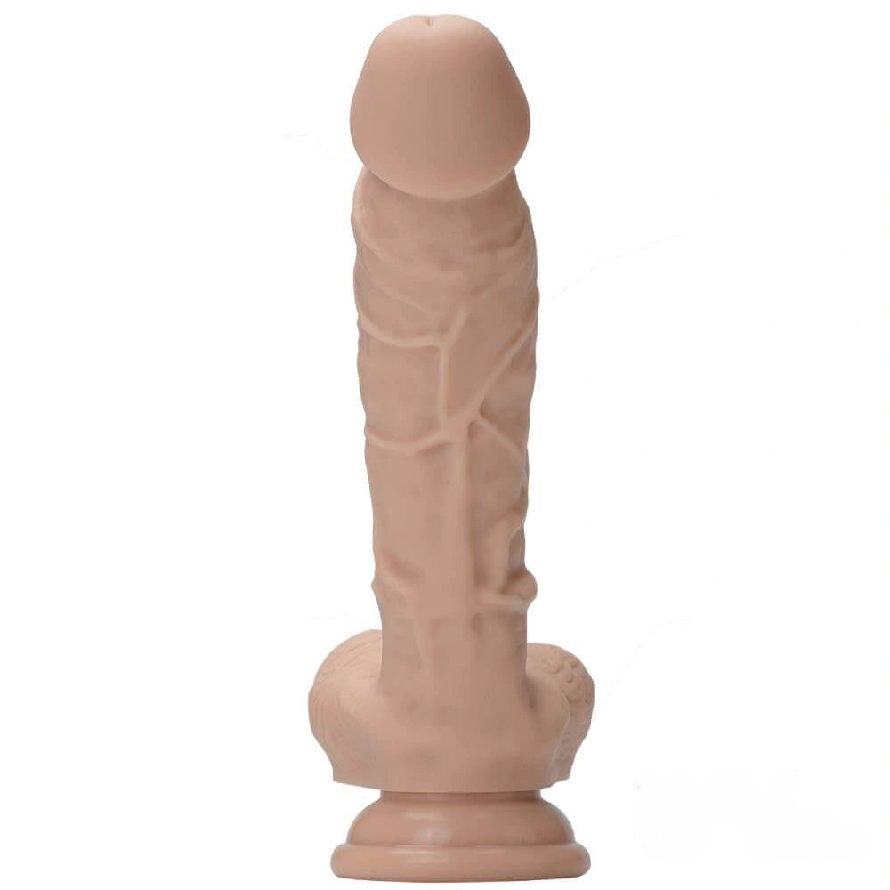 Flesh realistic veined suction dildo