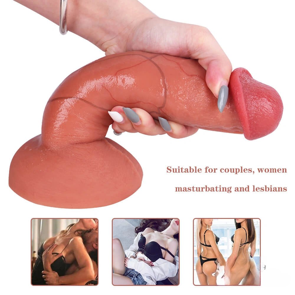Flesh tone realistic veined suction cup dildo, photo 10