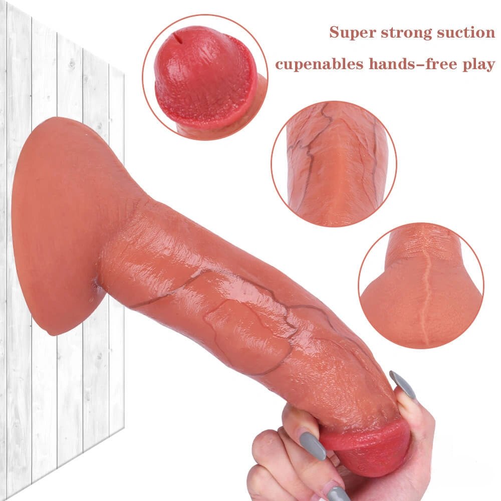 Flesh tone realistic veined suction cup dildo, photo 9