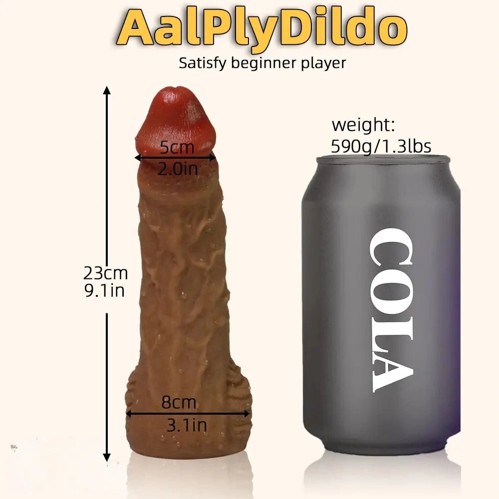 Brown realistic veined silicone dildo, photo 2