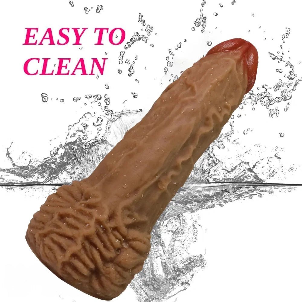 Brown realistic veined silicone dildo, photo 6