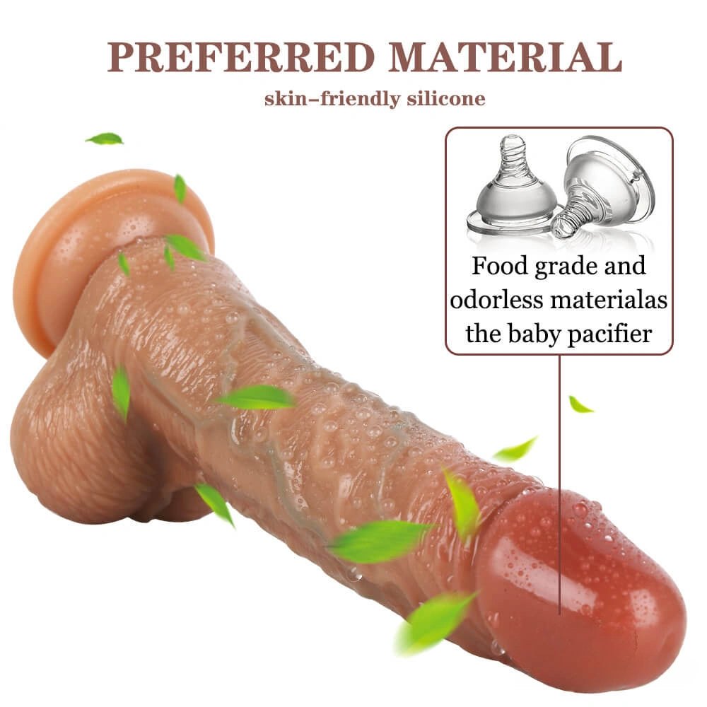 Flesh silicone realistic suction cup dildo, photo 6