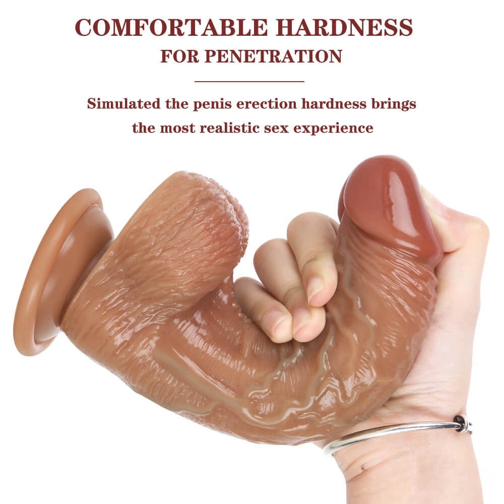 Flesh silicone realistic suction cup dildo, photo 8