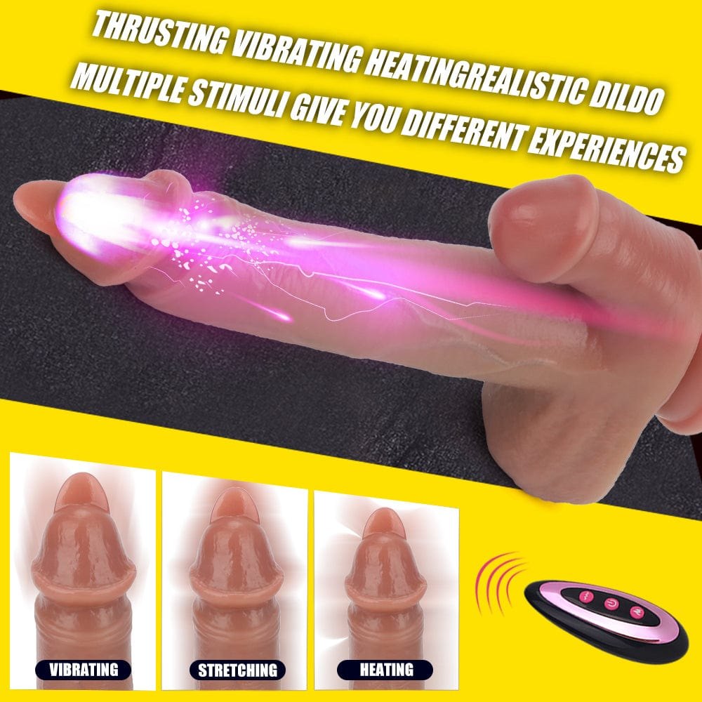 Flesh-tone realistic vibrating silicone dildo, photo 3