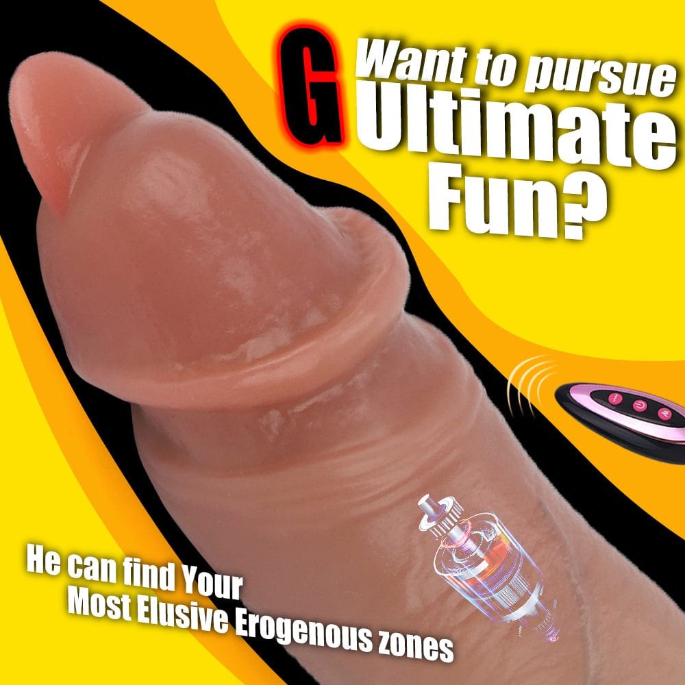 Flesh-tone realistic vibrating silicone dildo, photo 5