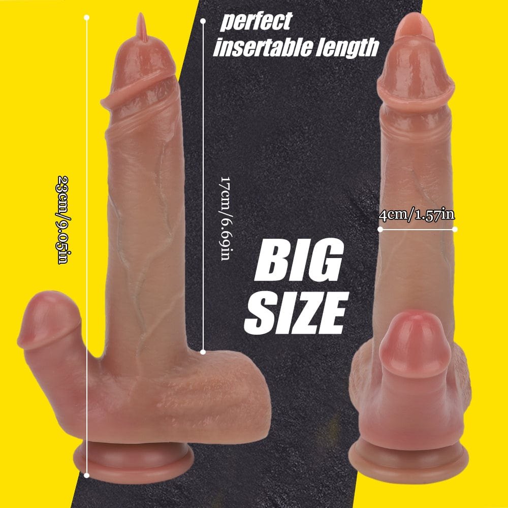 Flesh-tone realistic vibrating silicone dildo, photo 8