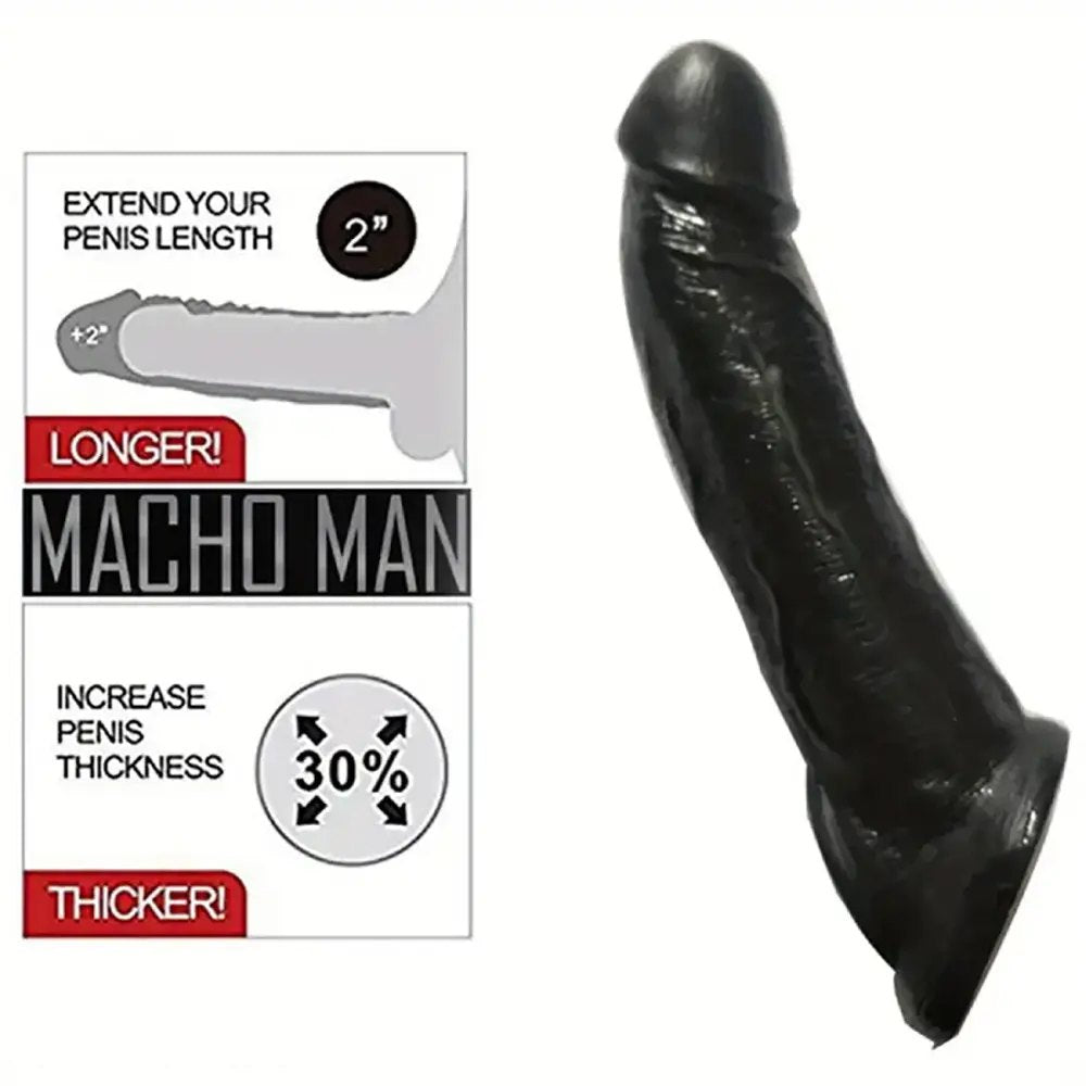 Black textured PVC wearable penis sleeve, photo 8