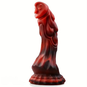 Red black dragon scale fantasy silicone dildo, photo 1
