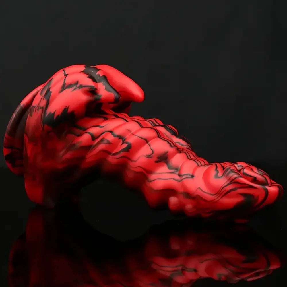 Red and black silicone fantasy monster dildo, photo 2