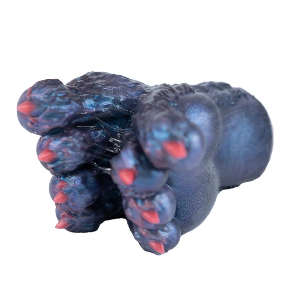 Slate blue monster paw masturbator with red claw accents, photo 2