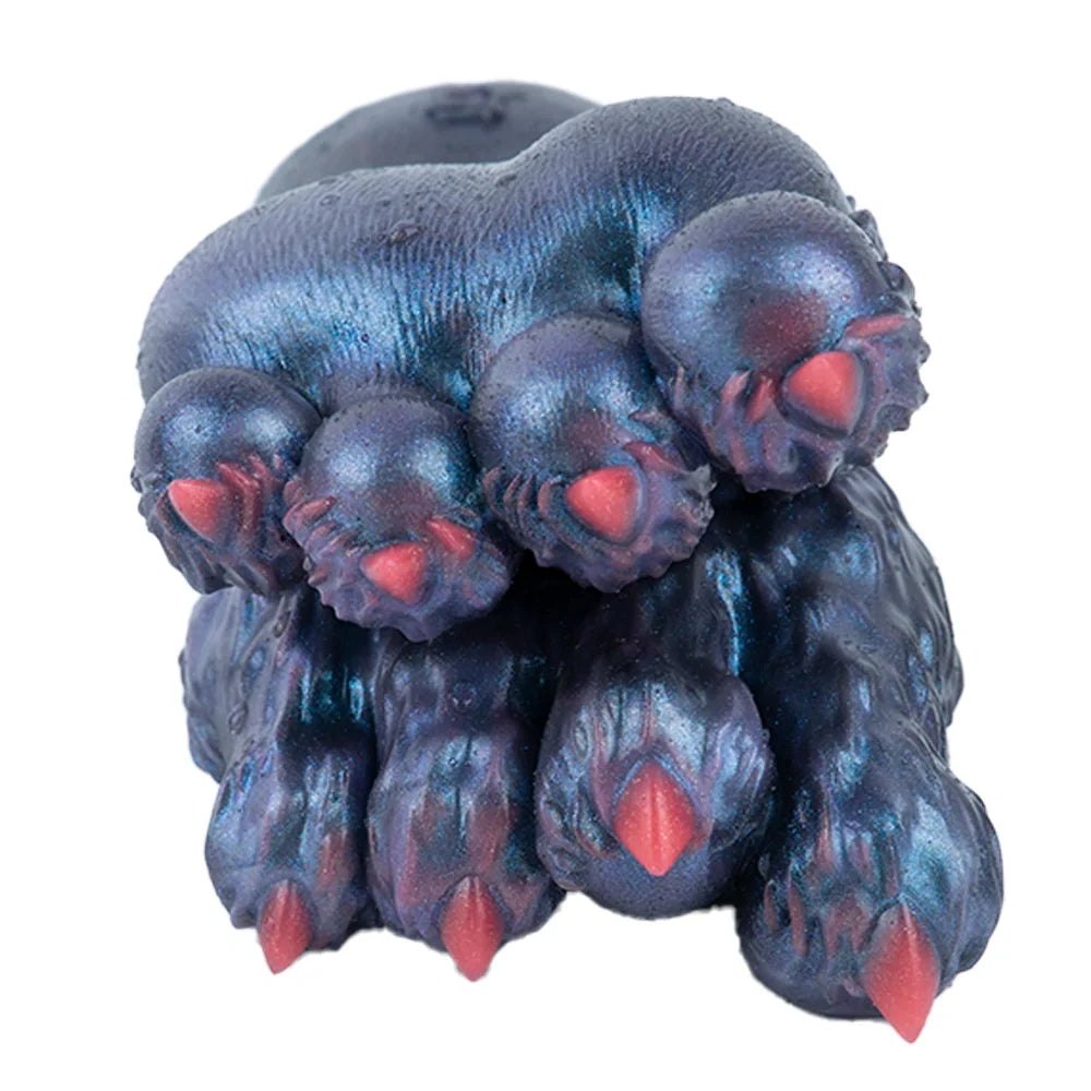 Slate blue monster paw masturbator with red claw accents, photo 4
