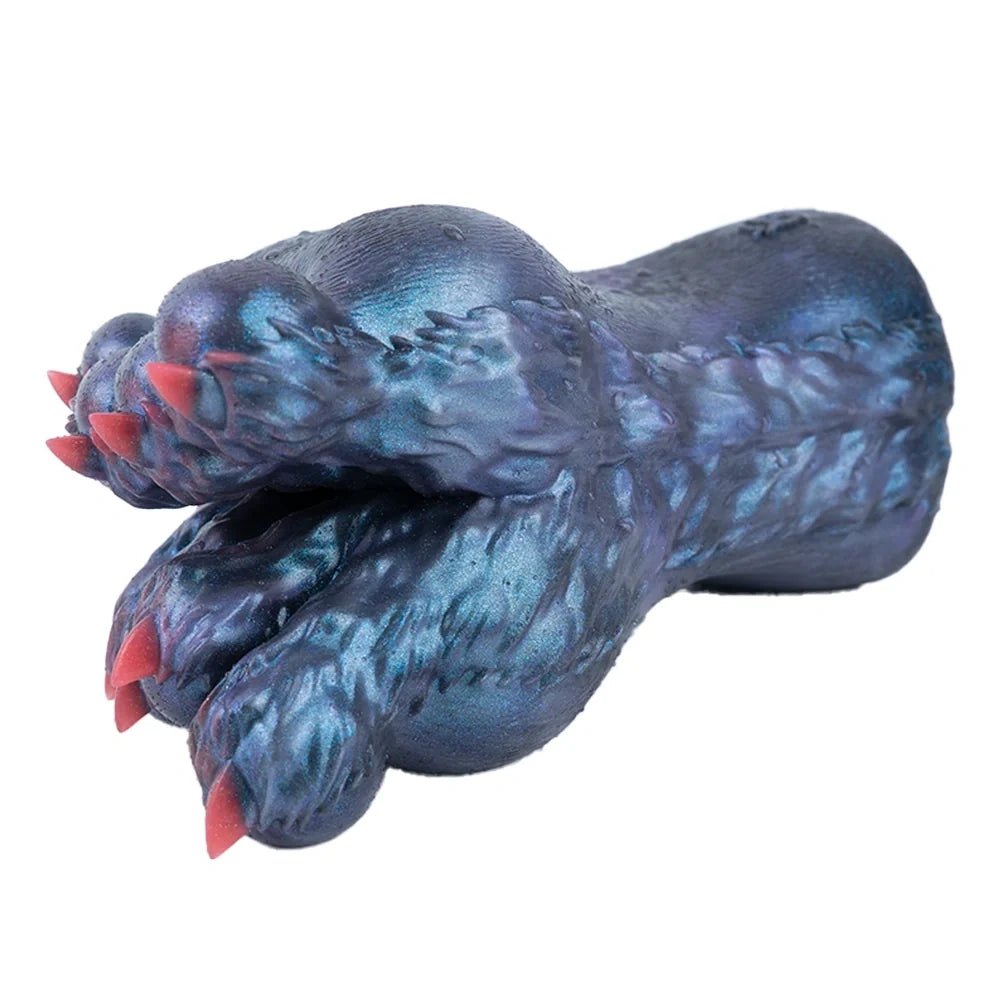 Slate blue monster paw masturbator with red claw accents, photo 5