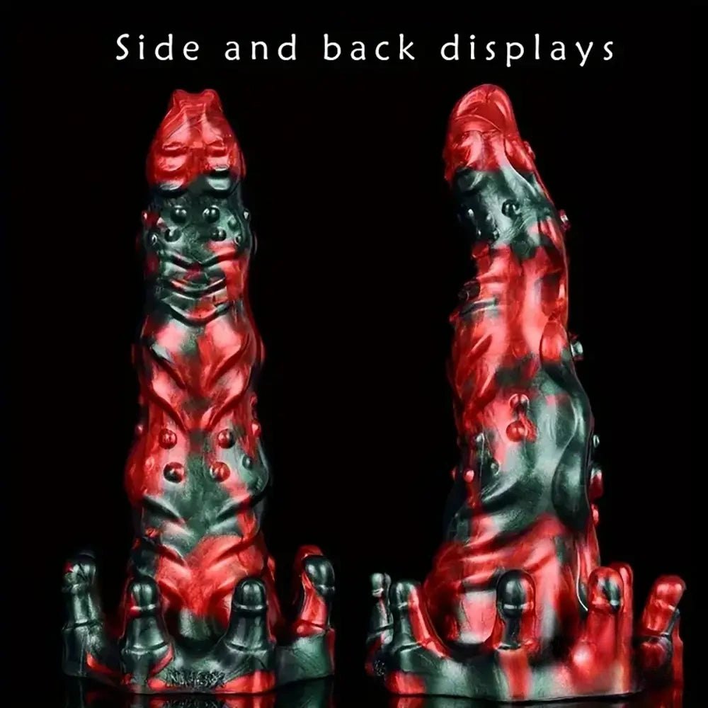 Red and green marbled fantasy dragon dildo, photo 3