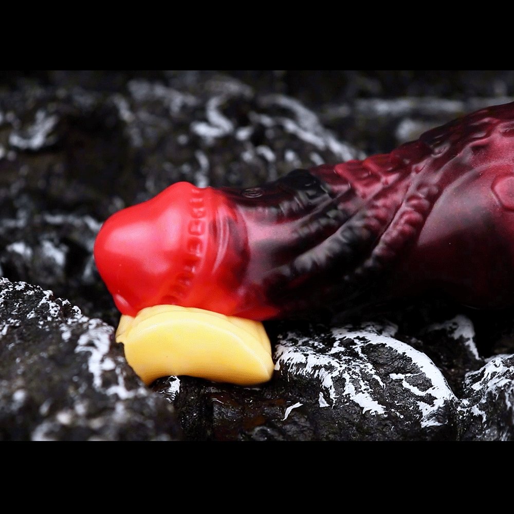 Red fantasy cock sleeve with ring, photo 10