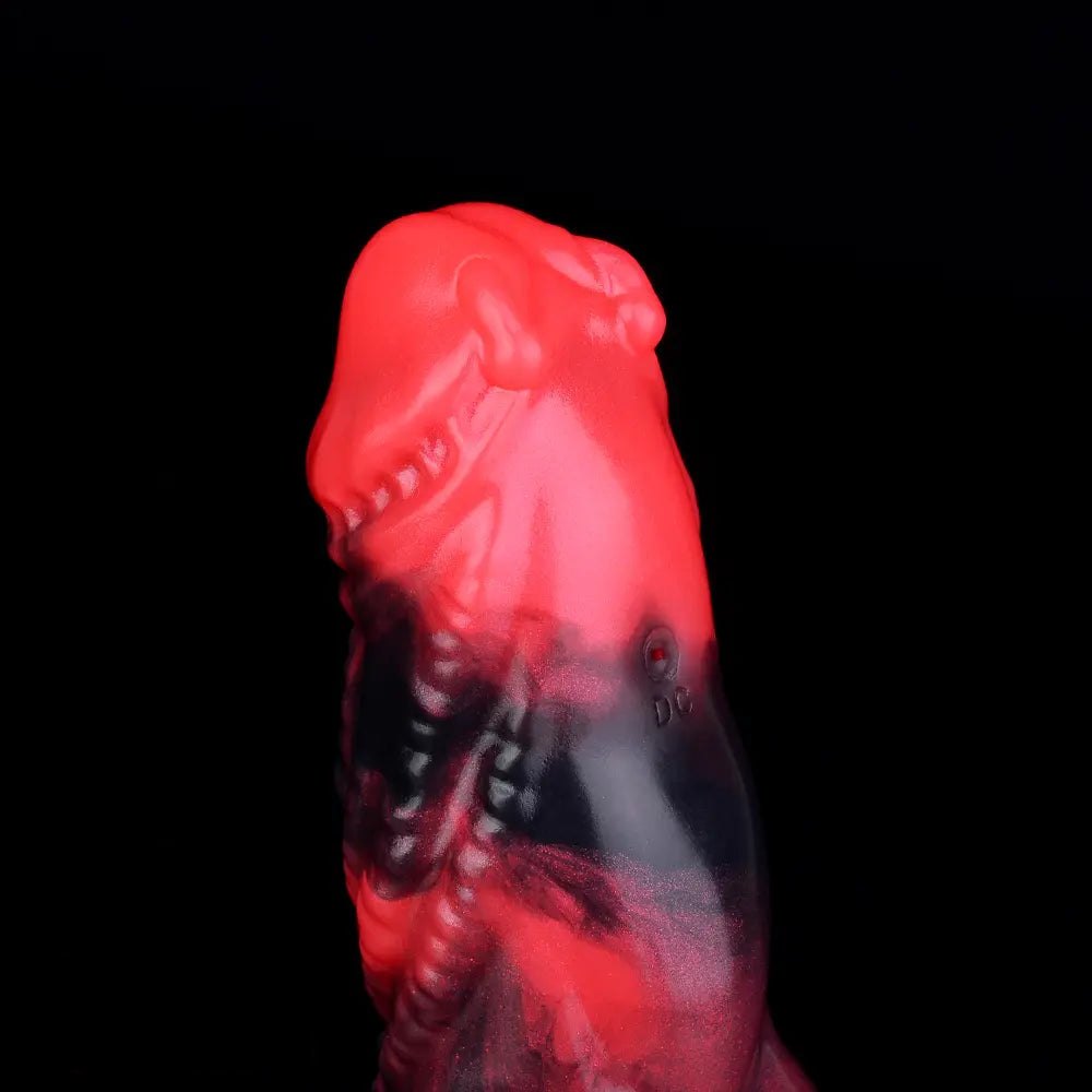 Red fantasy cock sleeve with ring, photo 14