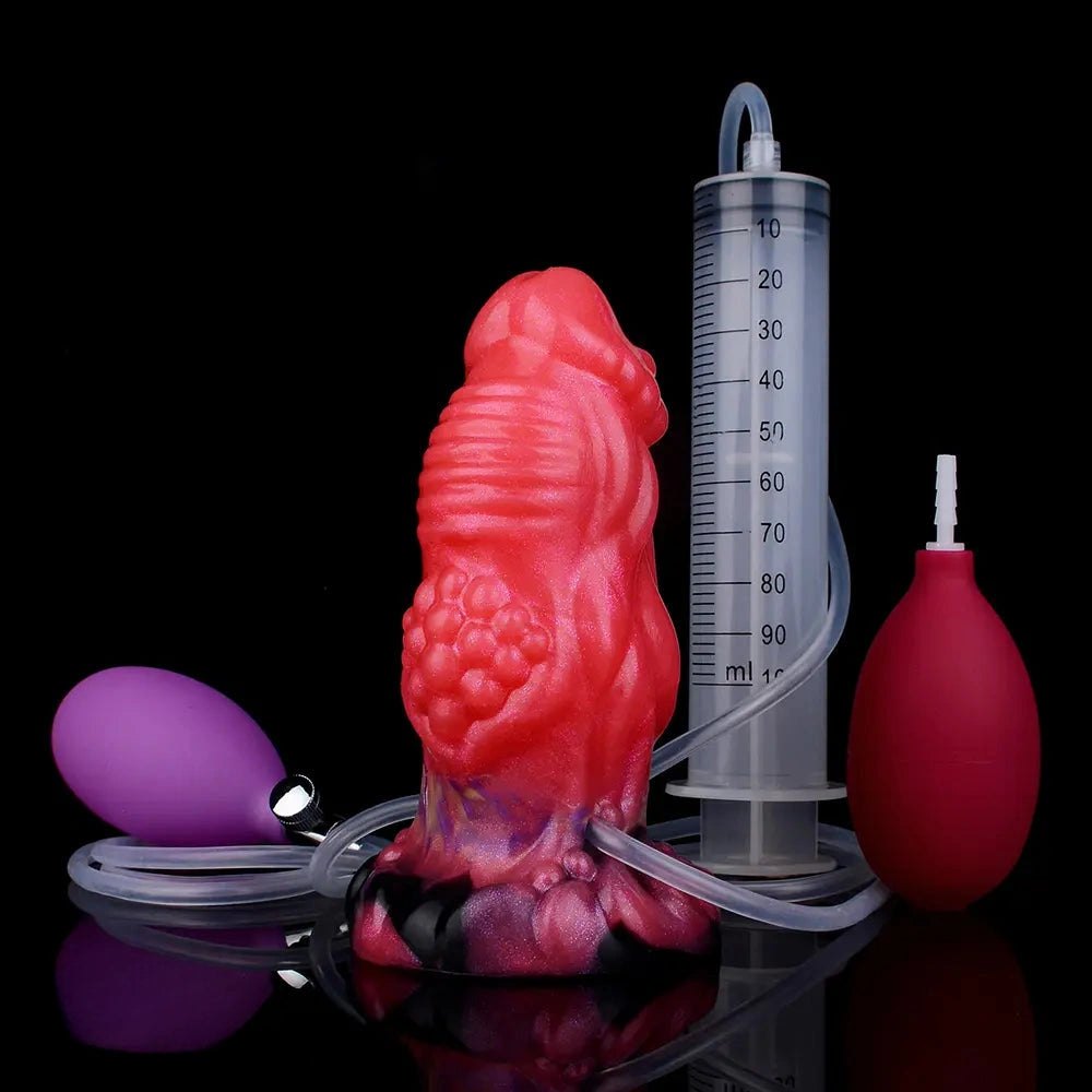 Red fantasy squirting dildo, photo 1
