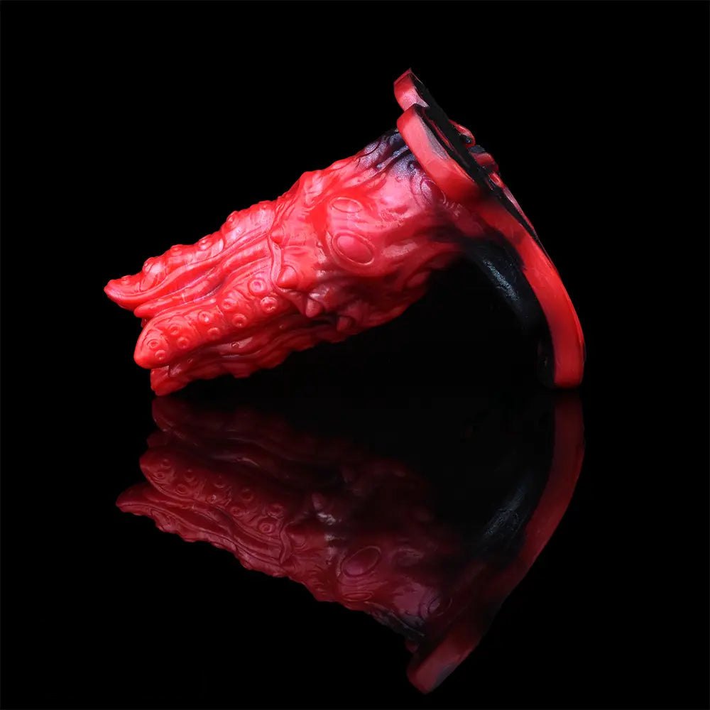 Red and black fantasy-textured strap-on sleeve, photo 7