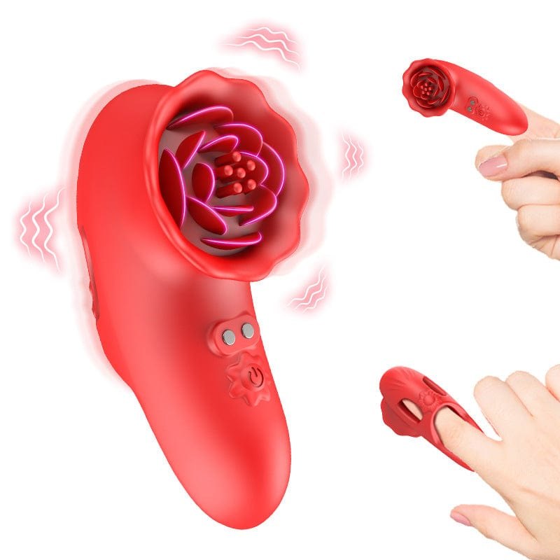 Red finger-worn clitoral vibrator, photo 1