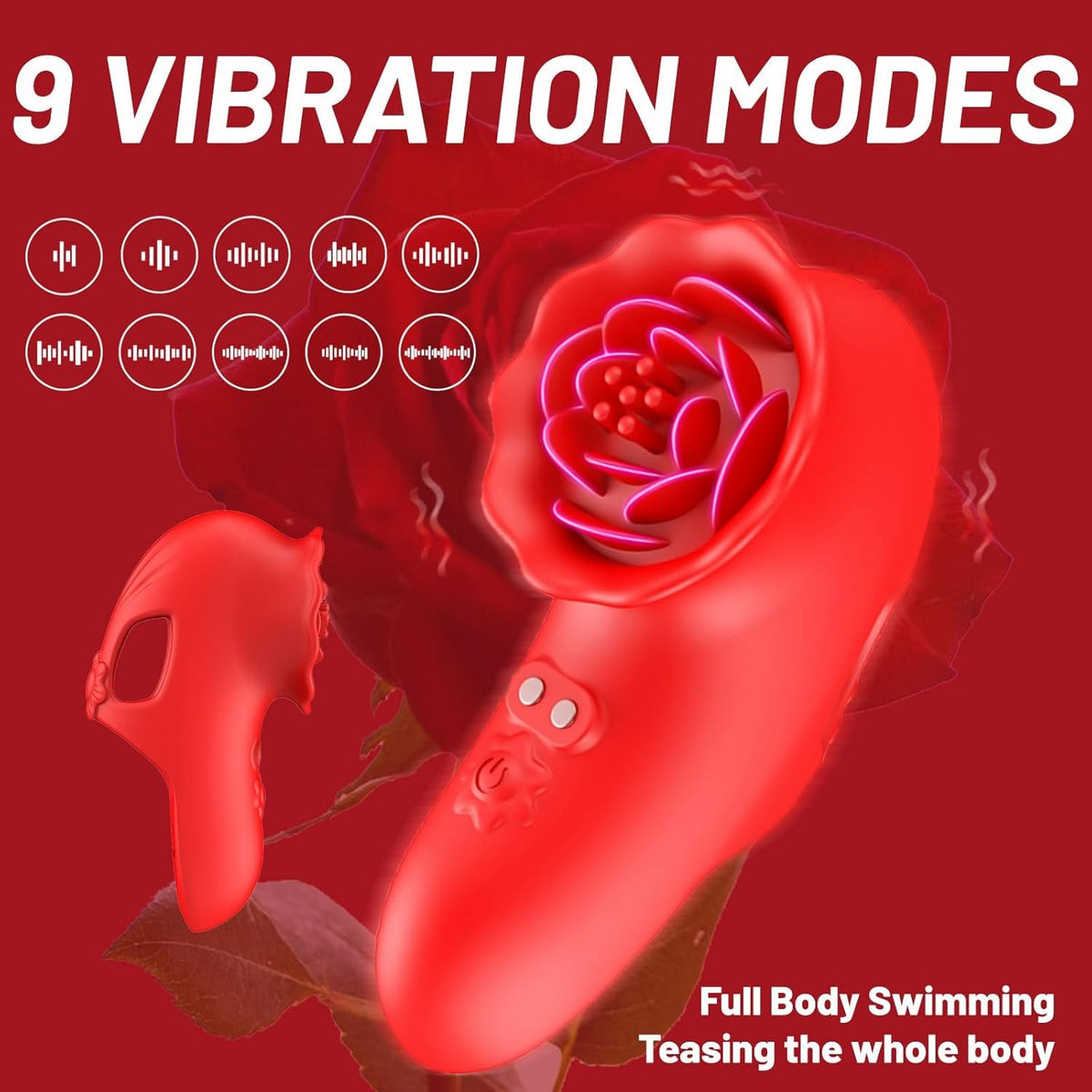 Red finger-worn clitoral vibrator, photo 3