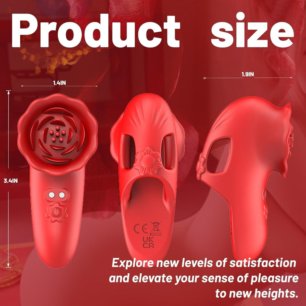 Red finger-worn clitoral vibrator, photo 6