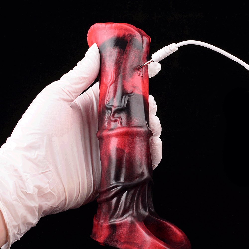 Red hollow vibrating dildo, photo 12