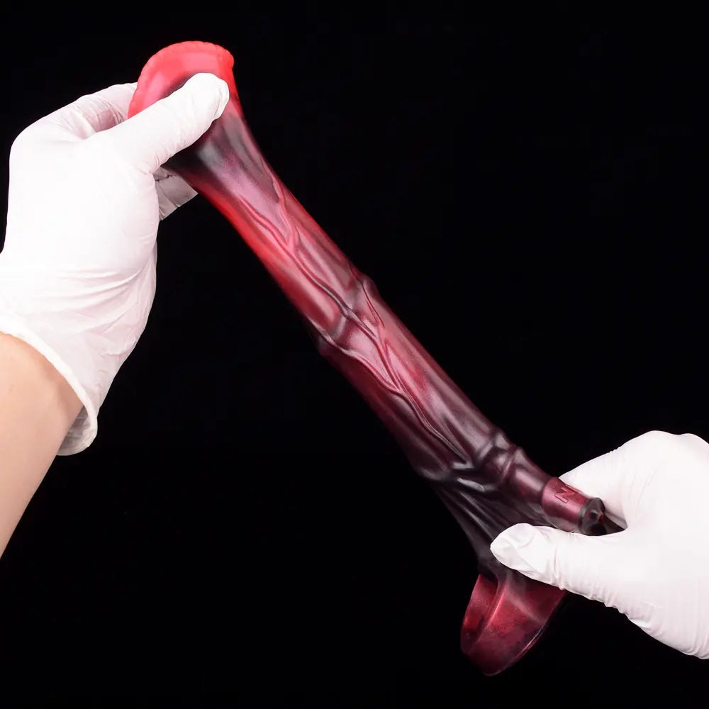 Red hollow vibrating dildo, photo 13