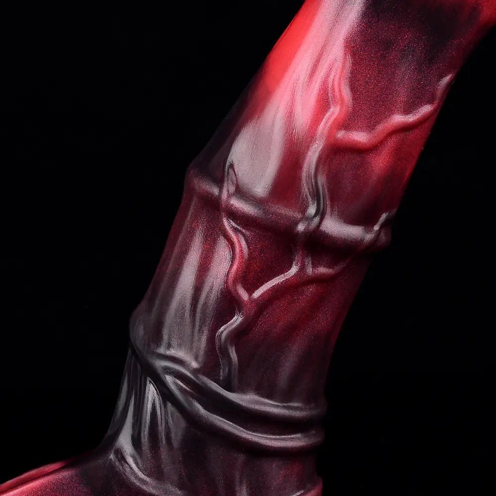 Red hollow vibrating dildo, photo 14