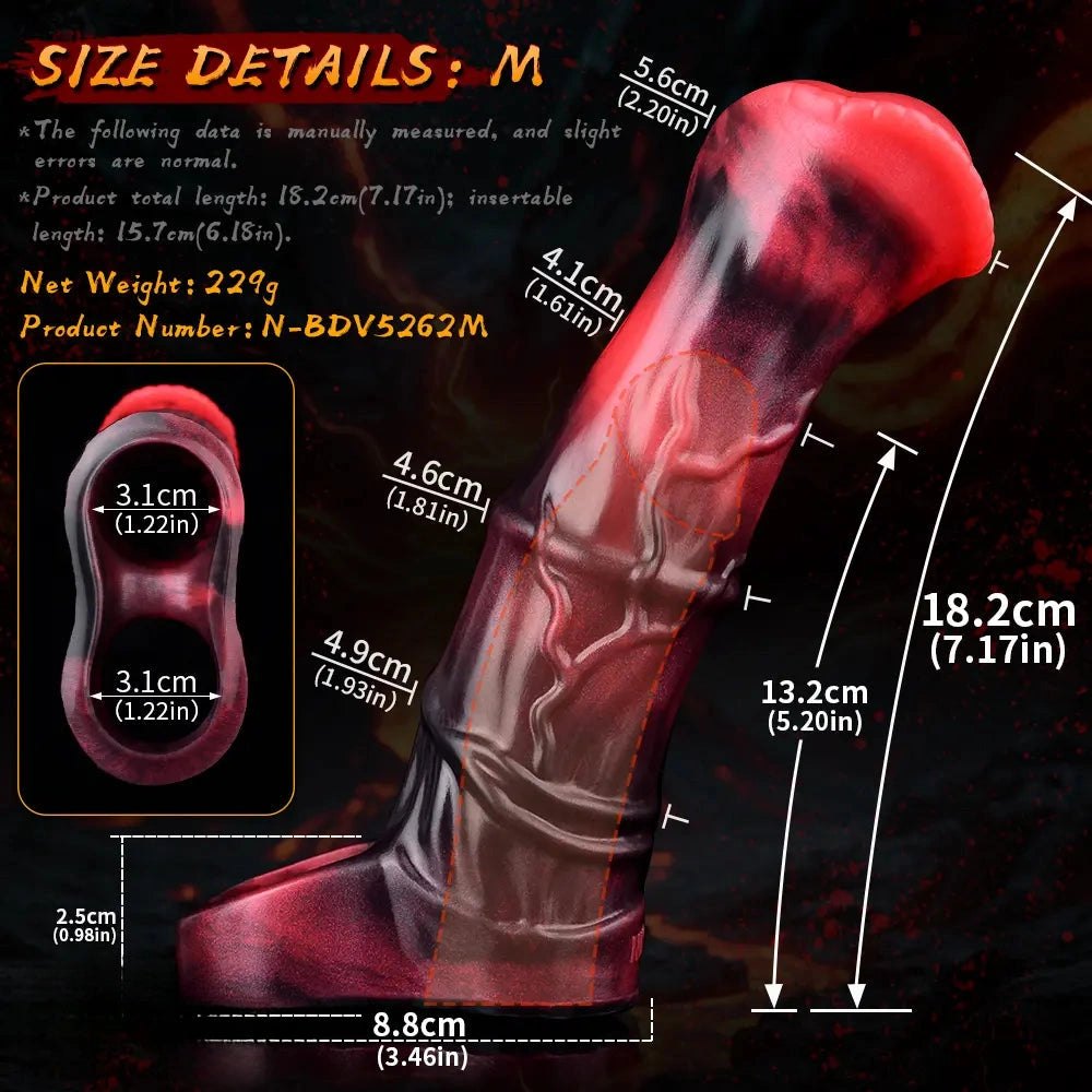 Red hollow vibrating dildo, photo 17