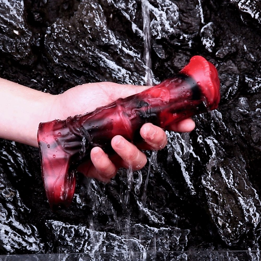 Red hollow vibrating dildo, photo 2