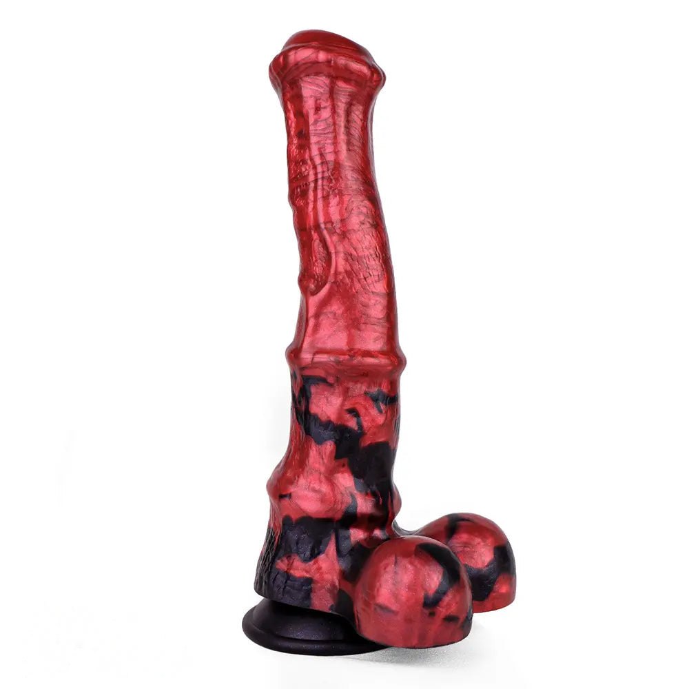 Red silicone horse knot dildo, photo 1