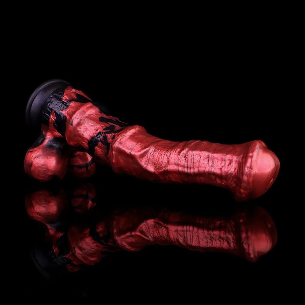 Red silicone horse knot dildo, photo 10