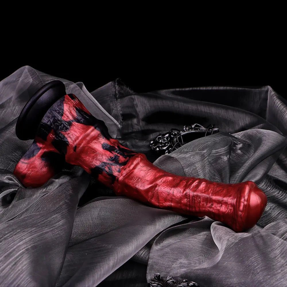 Red silicone horse knot dildo, photo 14