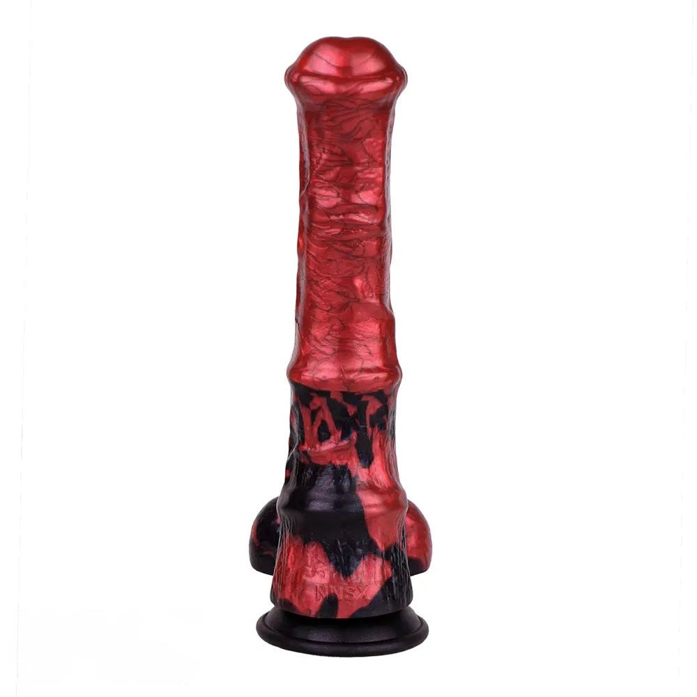 Red silicone horse knot dildo, photo 4