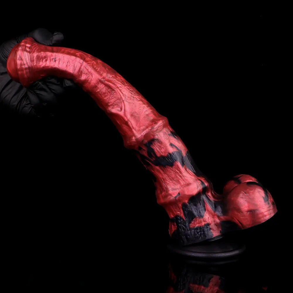 Red silicone horse knot dildo, photo 5