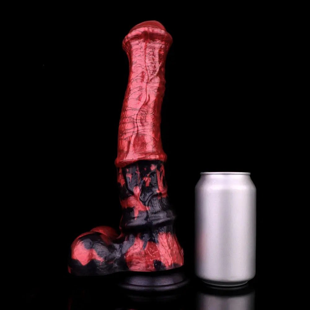 Red silicone horse knot dildo, photo 6