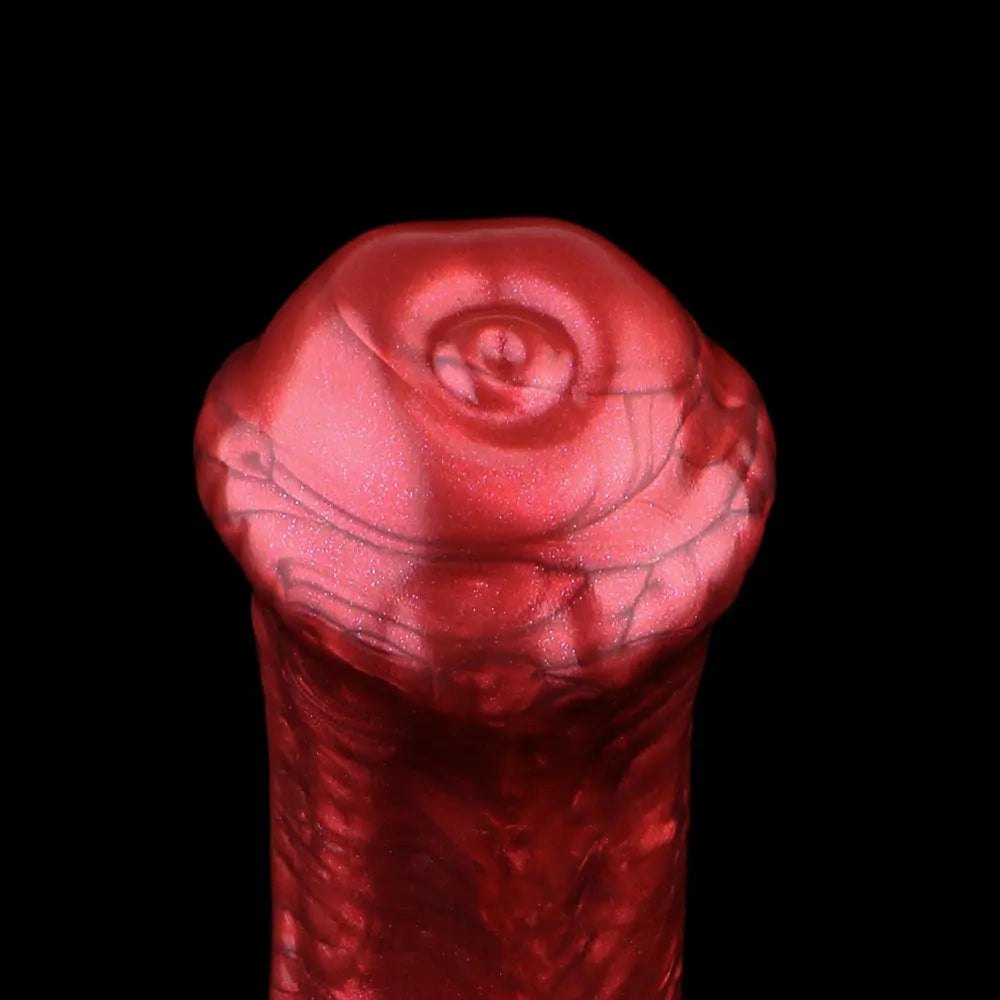 Red silicone horse knot dildo, photo 7