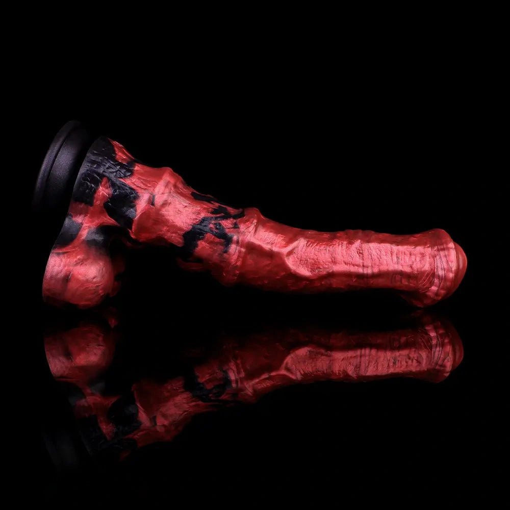 Red silicone horse knot dildo, photo 9