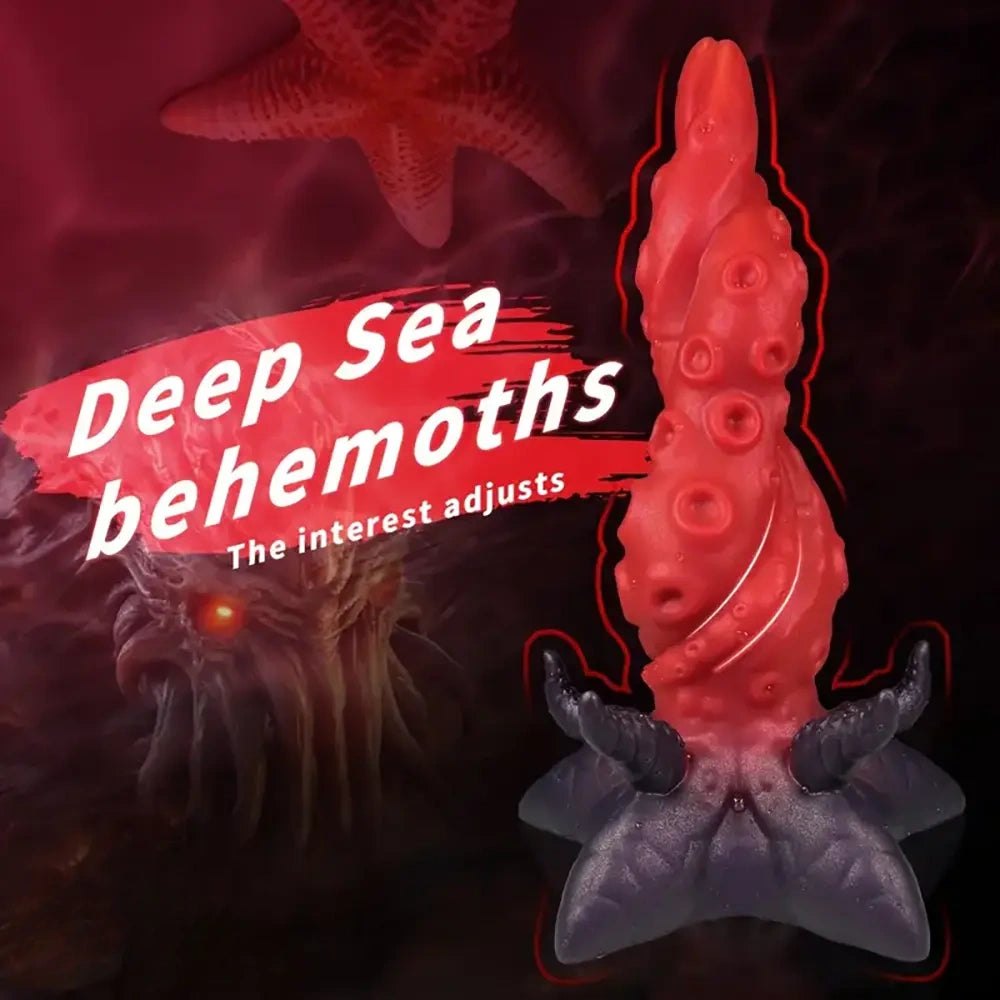Red silicone knotted tentacle dildo, photo 7