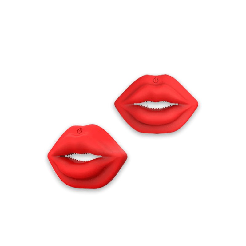 Red lip nipple clamp vibrator, photo 1