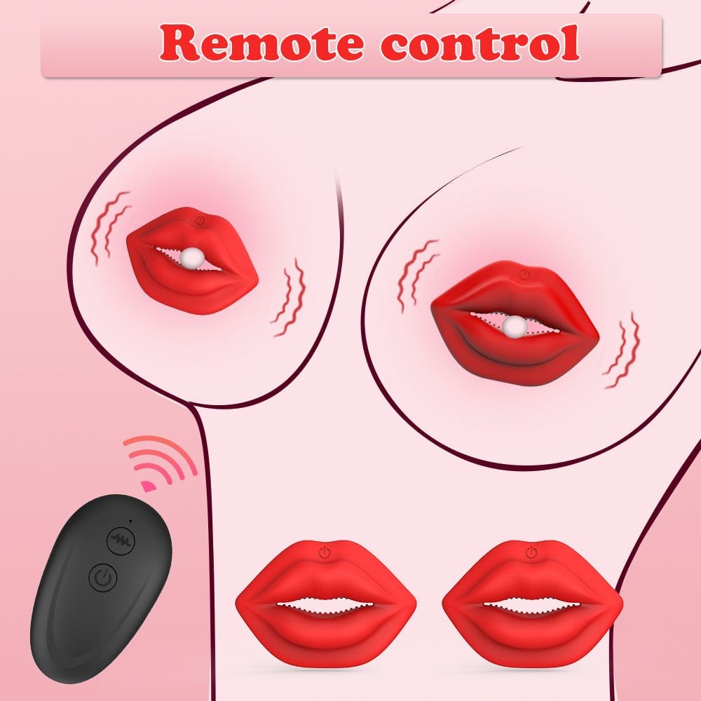 Red lip nipple clamp vibrator, photo 4