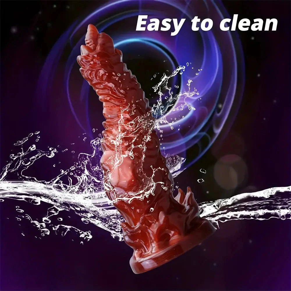 Red silicone fantasy dildo, photo 5