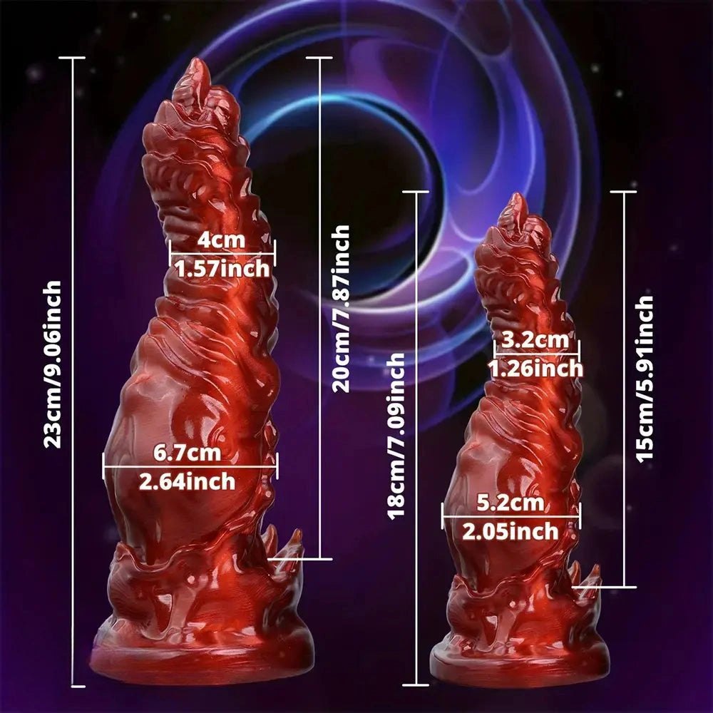 Red silicone fantasy dildo, photo 8