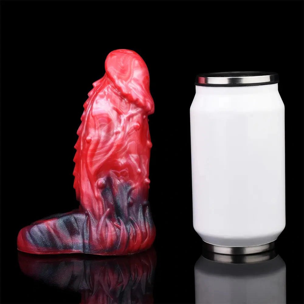Red realistic silicone dildo, photo 10