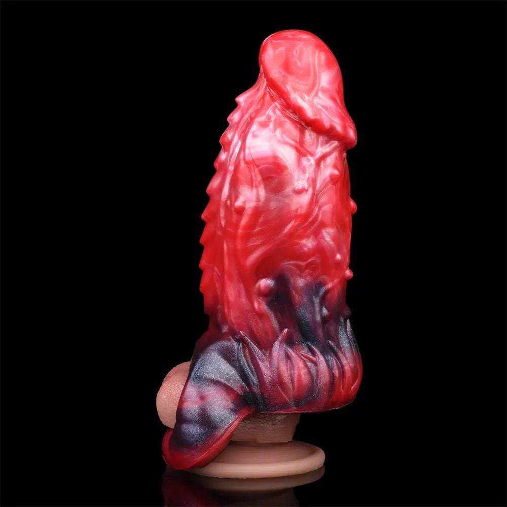 Red realistic silicone dildo, photo 13