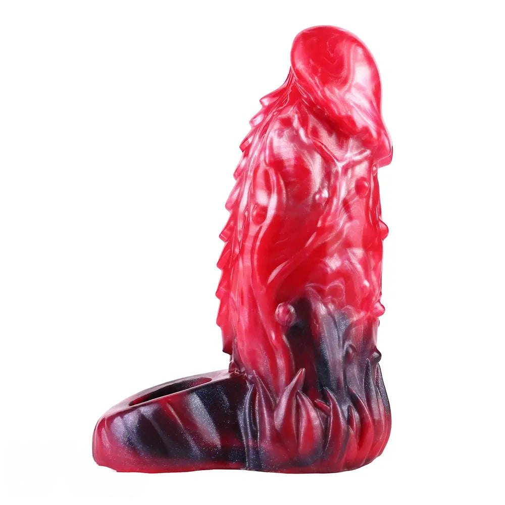 Red realistic silicone dildo, photo 6