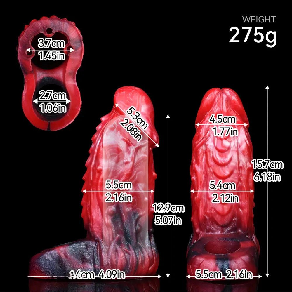 Red realistic silicone dildo, photo 7