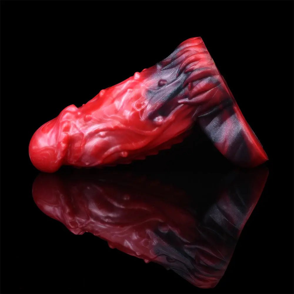 Red realistic silicone dildo, photo 9