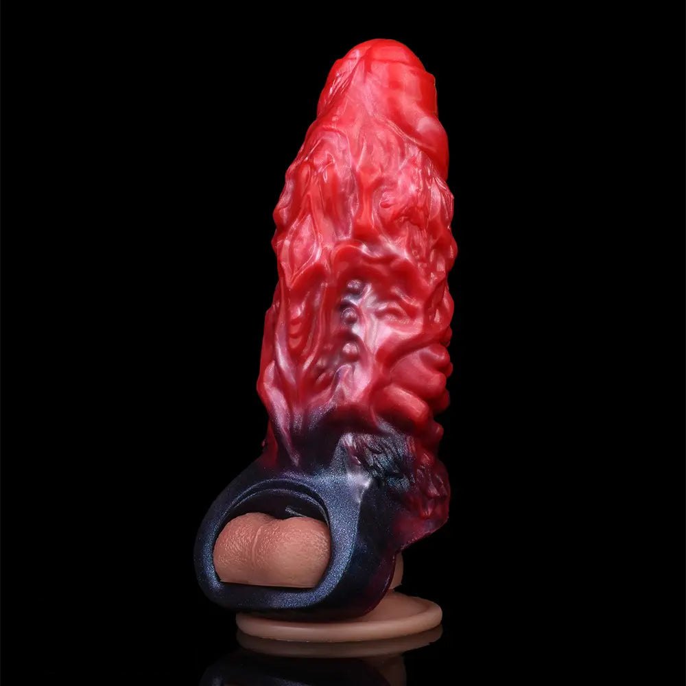Red ridged fantasy dildo, photo 13